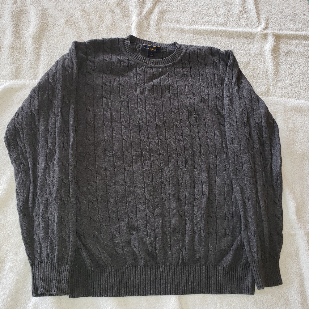 100% Pima Cotton gray sweater Large
